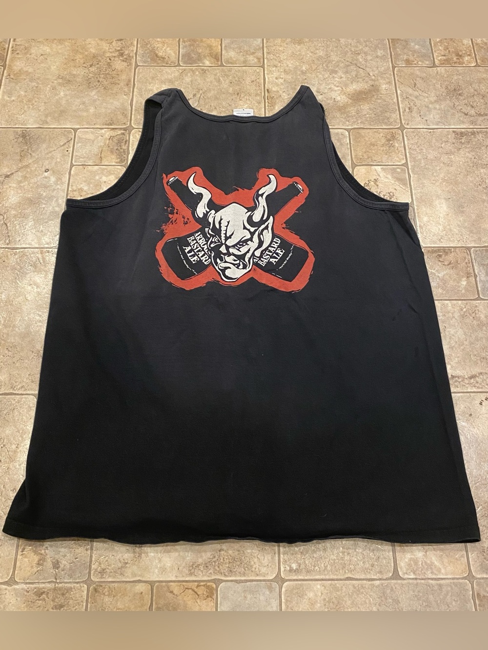 Vintage 90’s Arrogant Bastard Ale Tank Top Beer Sun Faded Crazy Shirts Sz L